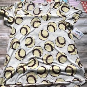Lularoe Classic Tee, baseball print (rare)